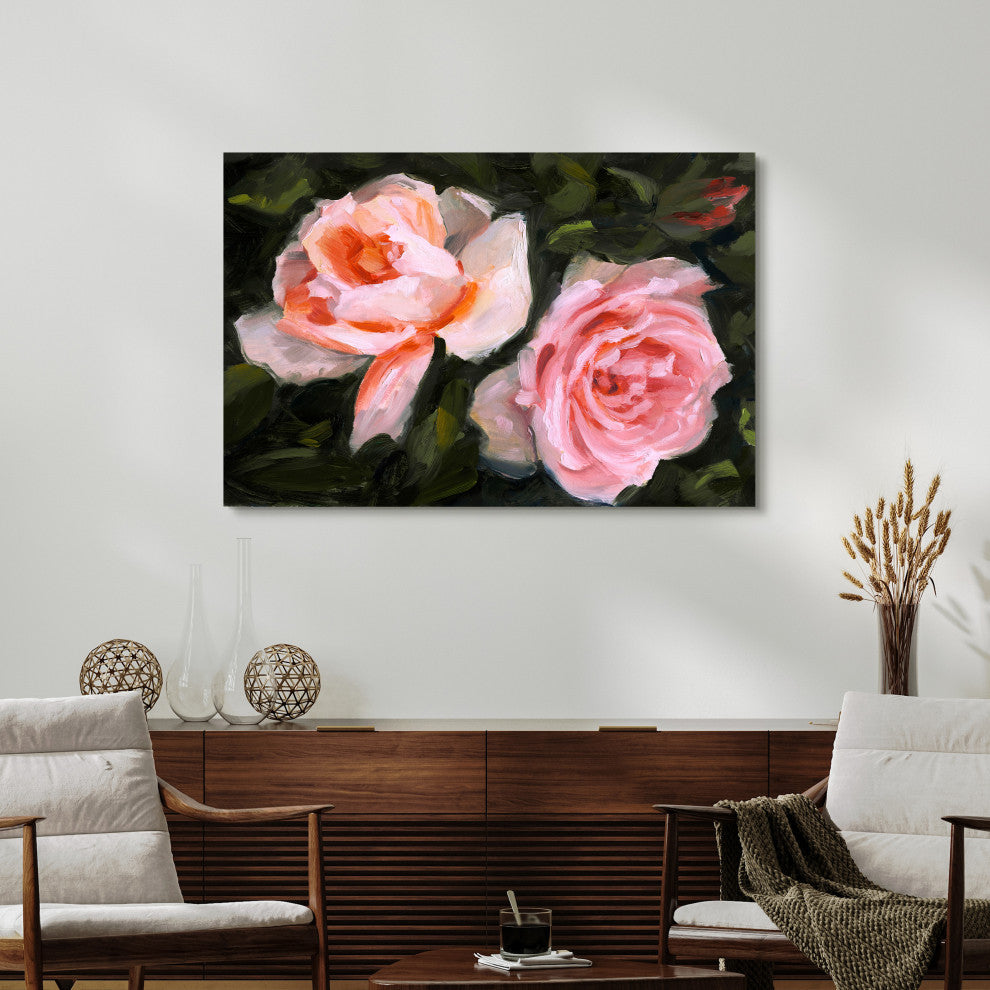 "Ethereal Roses" Frameless Reverse Printed Tempered Art Glass Wall Art, Tmp-210784-4832