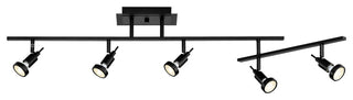 Viper, 5-Light LED Semi-Flush With Articulating Arm, Black, Replaceable LED