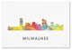 'Milwaukee Wisconsin Skyline Wb-1' Canvas Art, 32x22