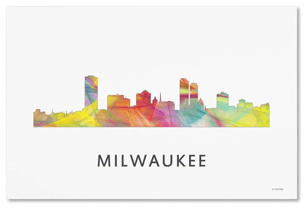 'Milwaukee Wisconsin Skyline Wb-1' Canvas Art, 32x22