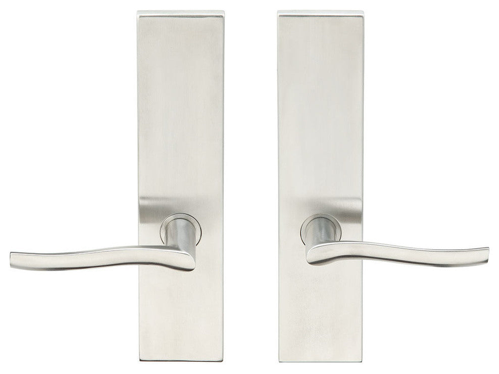 Waterfall Lever, Full Dummy Tubular Pair, Right Hand, Satin Stainless Steel