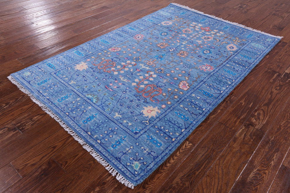 4' 2" X 6' 5" Turkish Oushak Handmade Wool Rug - Q13670
