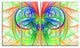 Extraordinary Fractal Green Design, Abstract Canvas Art Print, 48"x28", 4 Panels