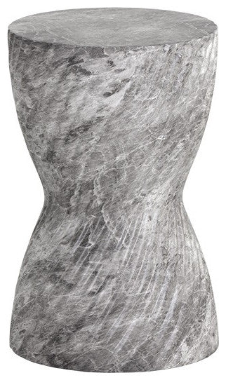 Cara End Table, Marble Look, Gray