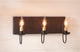 3 Arm Vanity Light, Hartford Black With Rd Stripe
