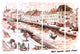 "Sepia Hand-Drawn Sketch of Paris" Canvas Print, 4 Panels, 48"x28"