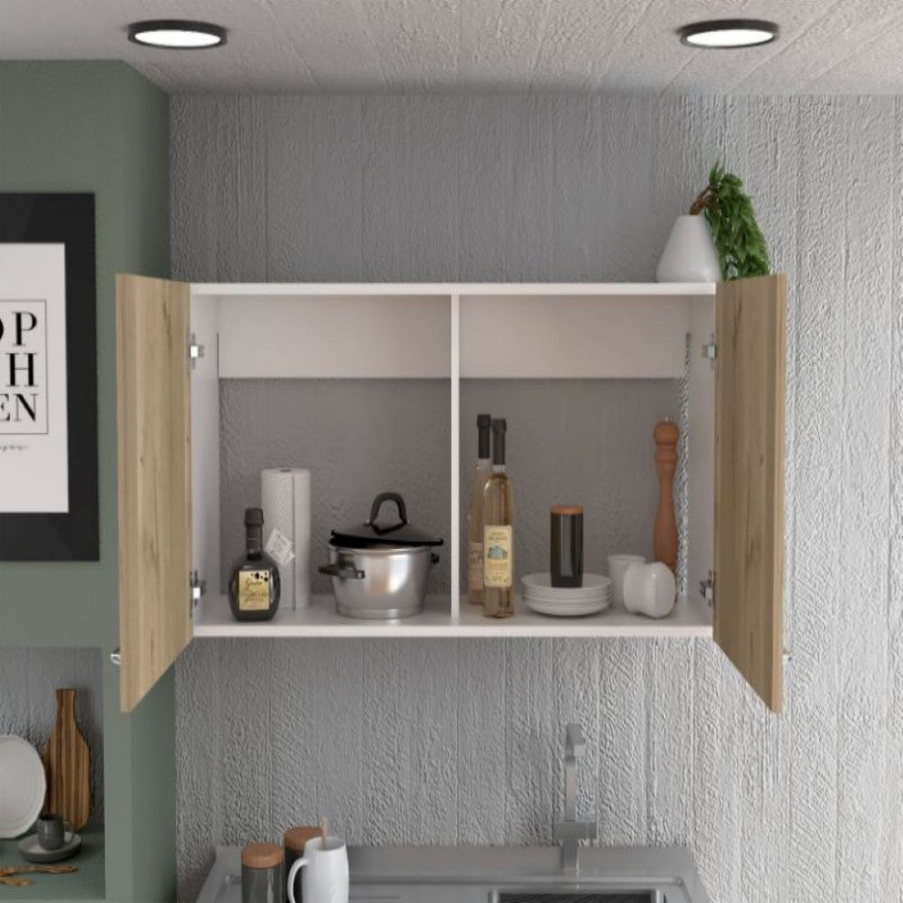 Wall Cabinet Toran, Kitchen, White / Light Oak