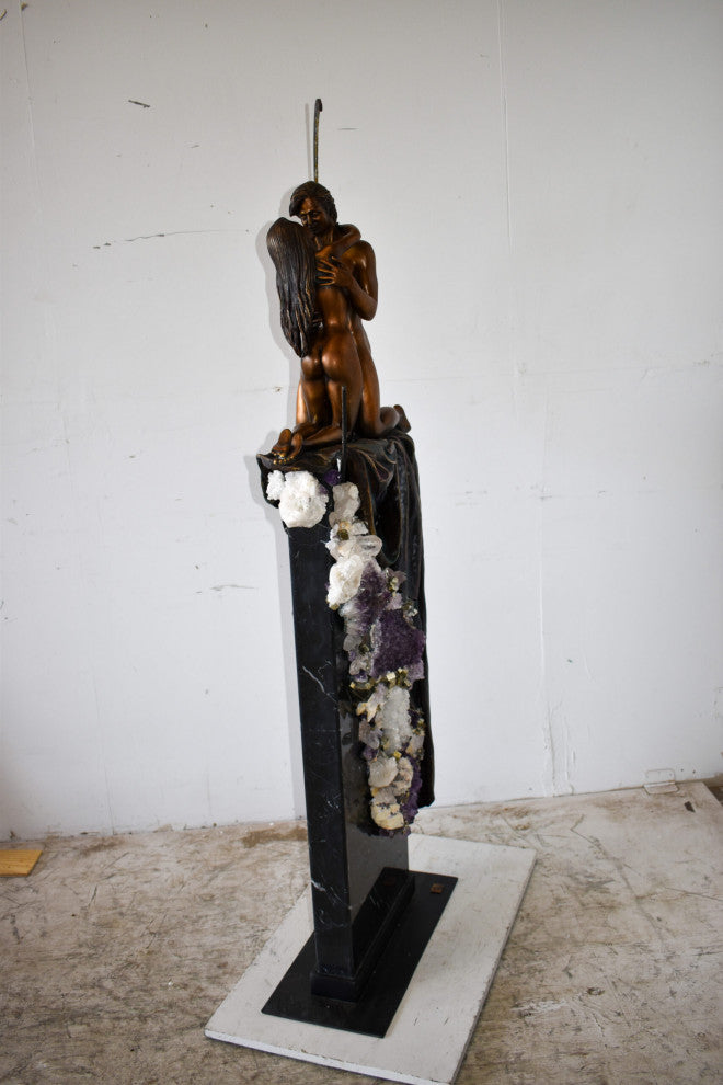 Ebano bronze sculpture Prelude with robe from Vidal collection 28" x 10" x 69"