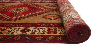 Semi Antique Huri Brown/Red Runner, 3'5x9'6