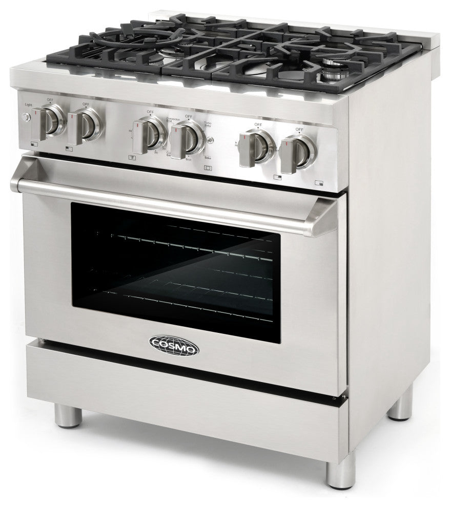 30" Dual Fuel Range With 4 Italian Gas Burners and Electric Convection Oven