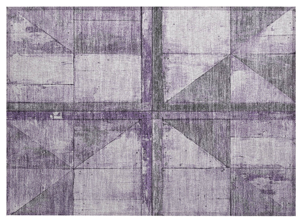 Machine Washable Indoor/Outdoor Chantille ACN1876 Purple 1'8" x 2'6" Rug