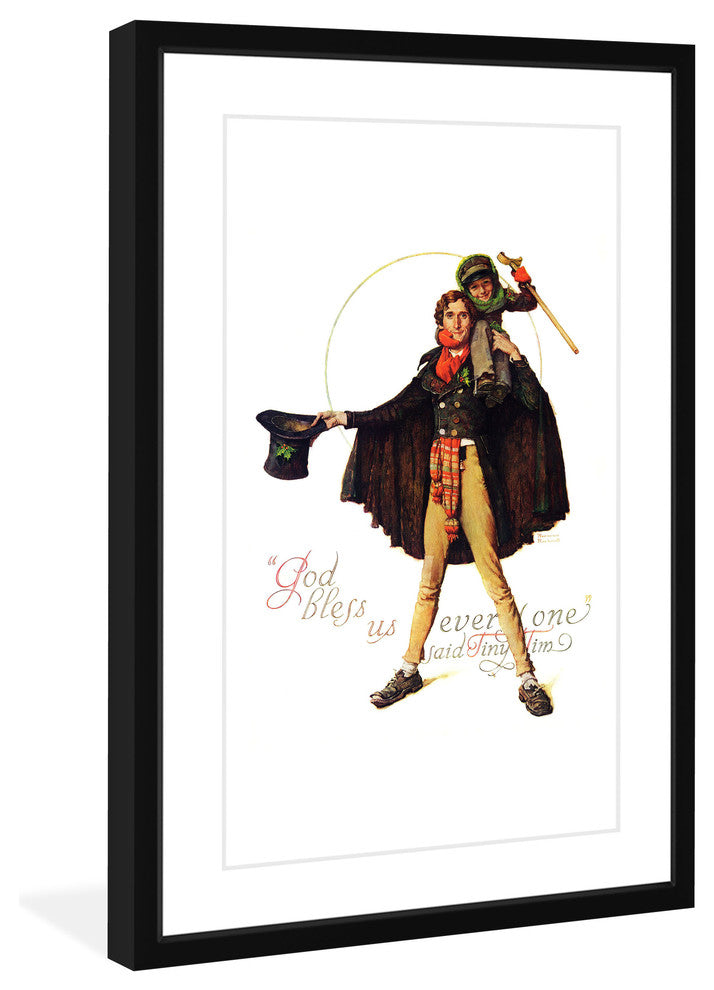 "Tiny Tim" Framed Art Print by Norman Rockwell