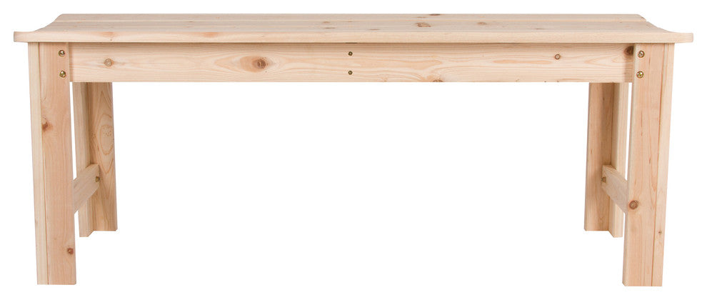 4' Backless Garden Bench, Natural