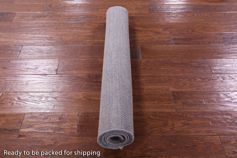3' 1" X 5' 3" Savannah Grass Hand Knotted Wool and Silk Rug Q11535