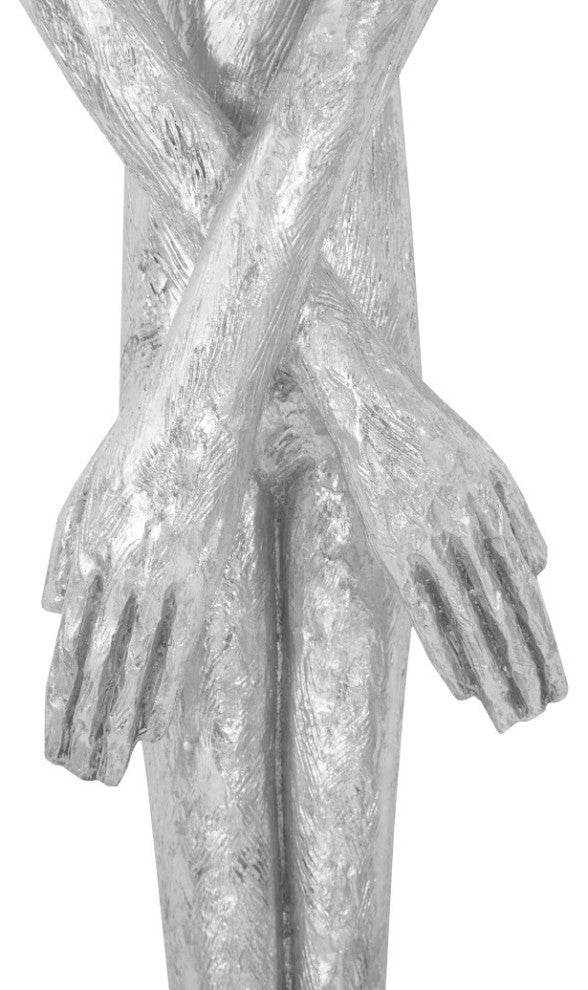 Skinny Male Wall Art, Resin, Silver Leaf