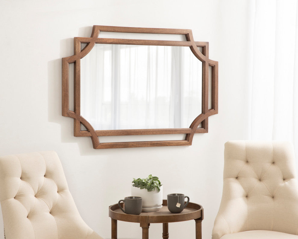 Minuette Wood Framed Wall Mirror, Natural 40x27