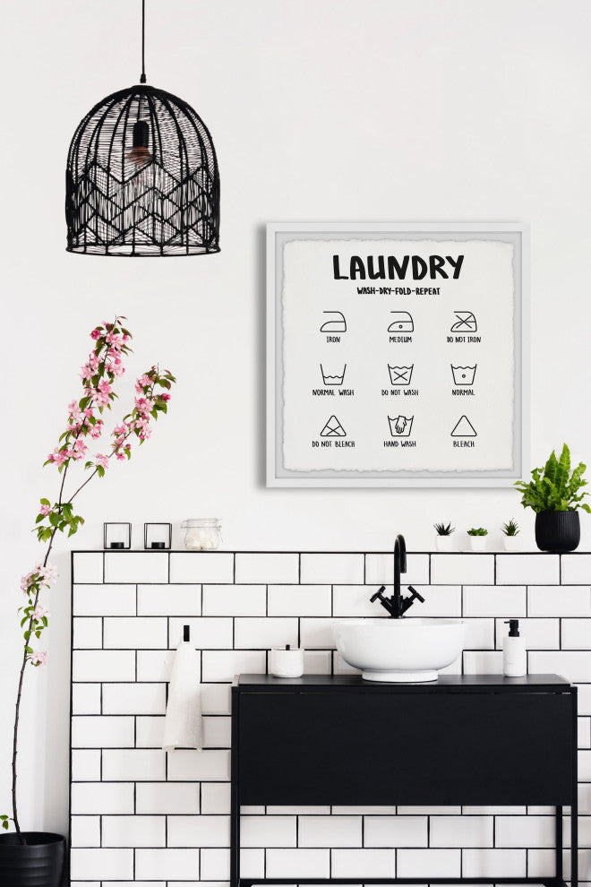 "Laundry Cycle" Framed Painting Print, 24x24
