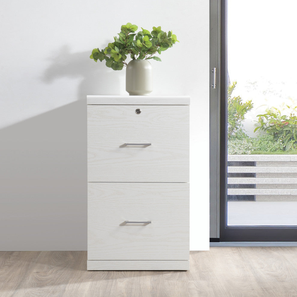 Alpine 2-Drawer Vertical File With Lockdowel Fastening System, White Finish