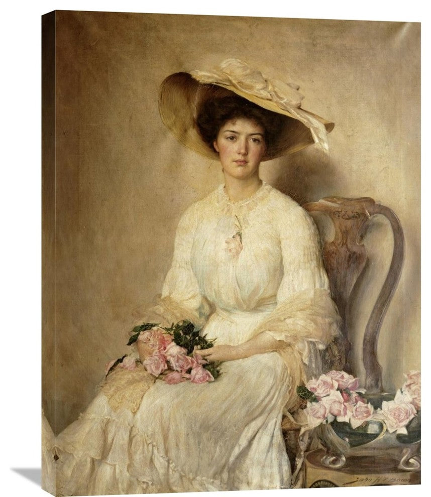 "Portrait of a Lady" Canvas Giclee by John Henry Frederick Bacon, 23"x30"