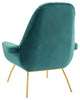 Armchair Accent Chair, Set of 2, Velvet, Metal, Teal Blue, Modern, Lounge