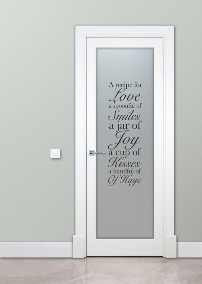 Pantry Door - Recipe for Love - Primed - 28" x 80" - Knob on Left - Push Open