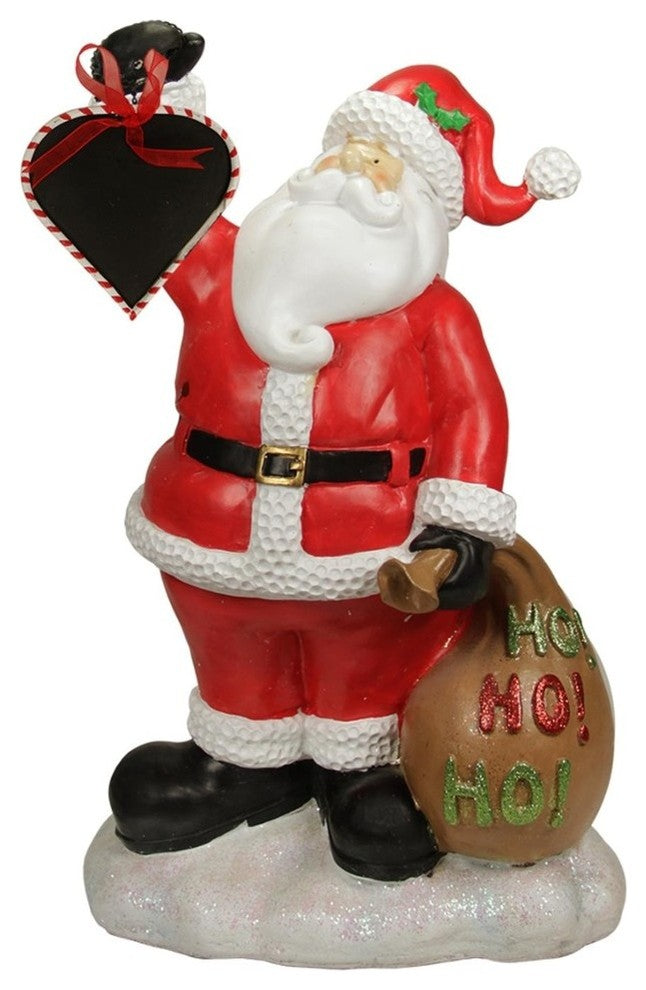 19" Festive Santa Claus Holding Toy Sack and Board Christmas Countdown Statue