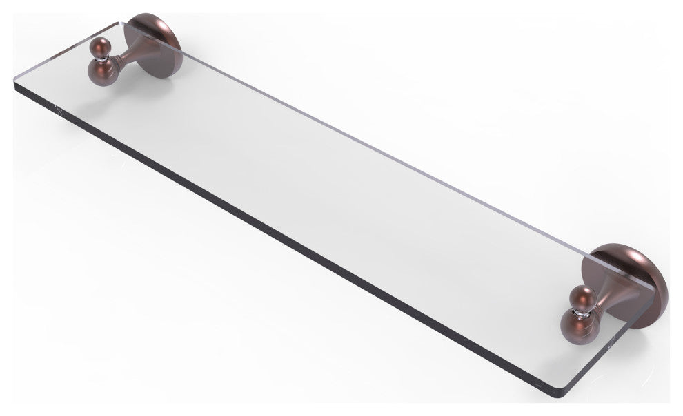 Shadwell 22" Glass Vanity Shelf with Beveled Edges, Antique Copper