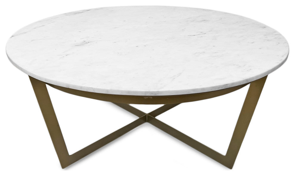 Marble & Brass Round Coffee Table