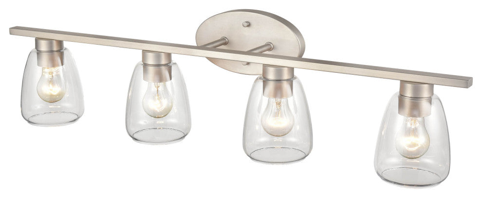 4 Light 34" Satin Nickel Bathroom Vanity Light