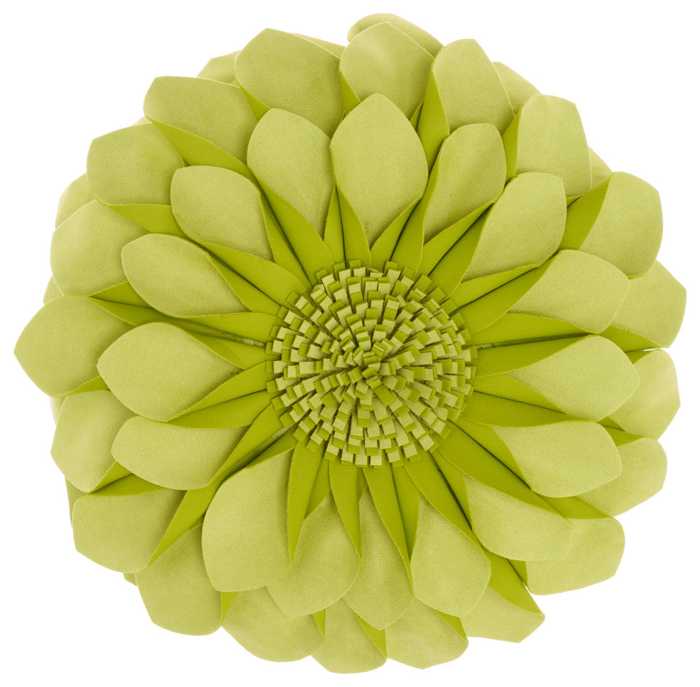 Mina Victory L0374 Throw Pillow, Lime, 14" x 14" Round