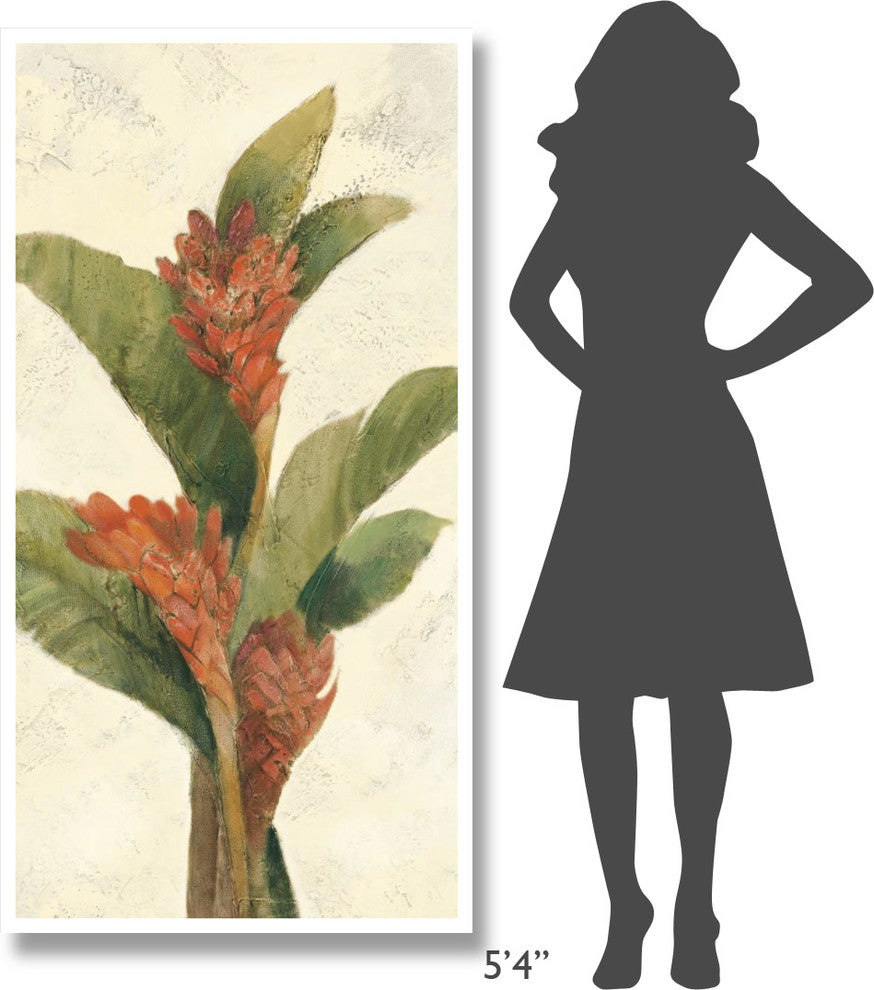 "Ginger Blossom on White" Digital Paper Print by Albena Hristova, 32"x62"