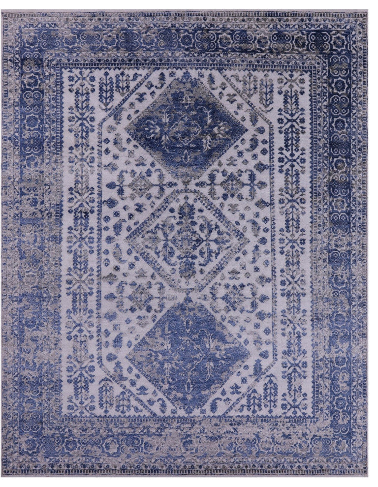 8' 1" X 10' 0" Persian Wool and Silk Handmade Rug Q7107