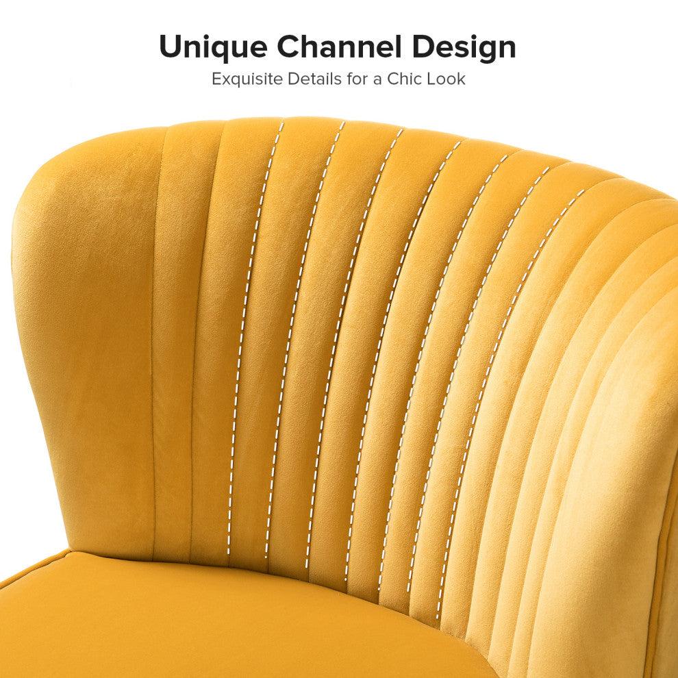Upholstered Side Chair, Set of 2, Mustard