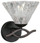 Revo Wall Sconce In Dark Granite, 7" Italian Ice Glass
