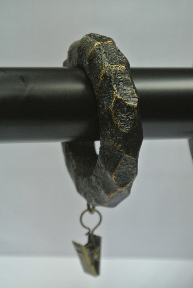 1 3/4" Hammered Designer Curtain Rings, Burnt Gold, Set of 14
