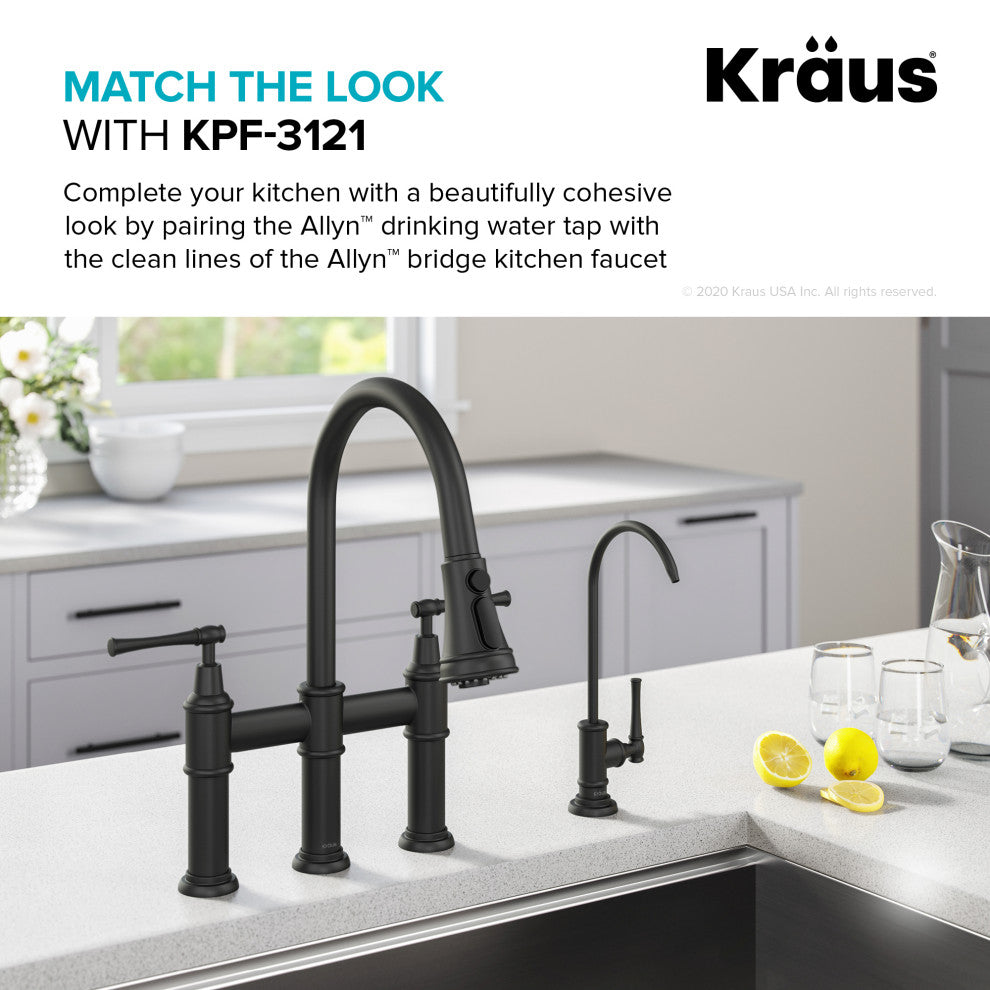 Allyn Drinking Water Dispenser Beverage Kitchen Faucet, Matte Black
