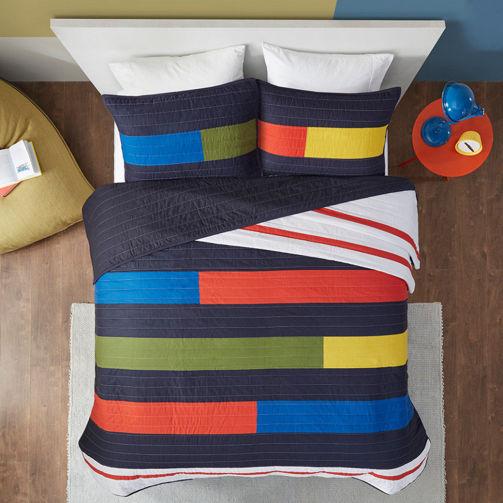 Urban Habitat Kids Morris Stripe Printed Quilt Set, Multi