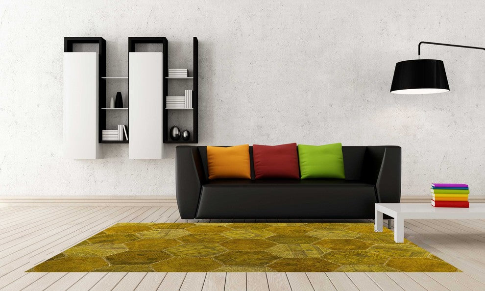 Hand Tufted Gold Wool Area Rug
