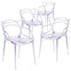 Set of 4 Outdoor Stackable Chair, Unique Design With Transparent Crystal Finish