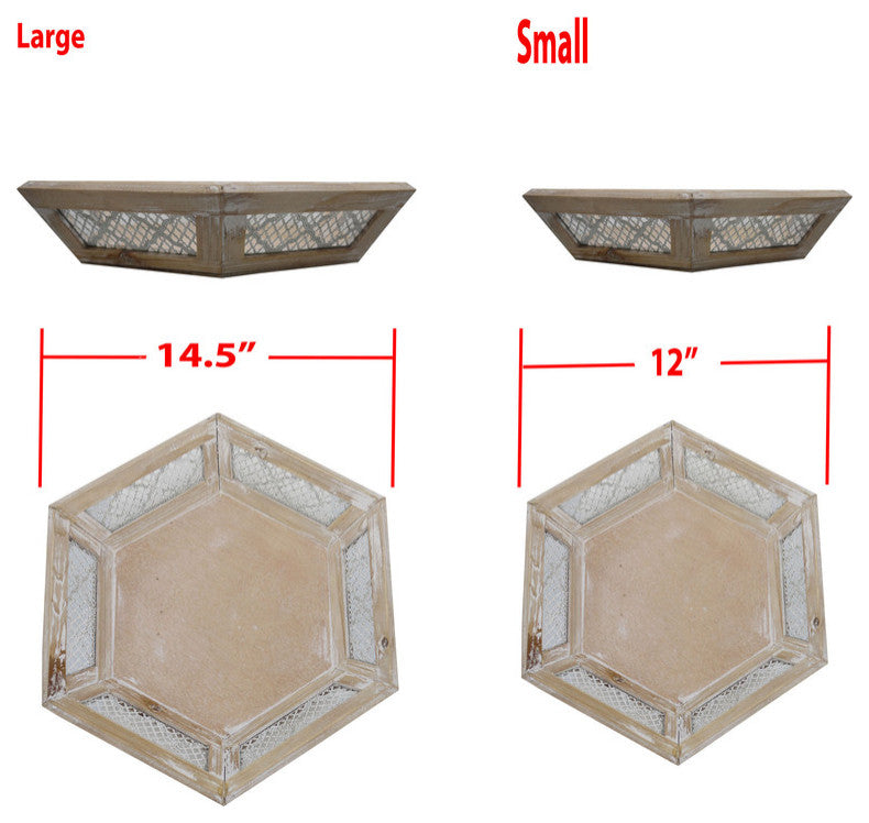 Hexagon Decorative Tray, 2-Piece Set