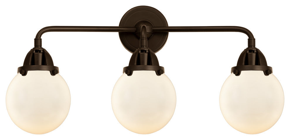 Beacon Bath Vanity Light, Oil Rubbed Bronze, Matte White, Matte White