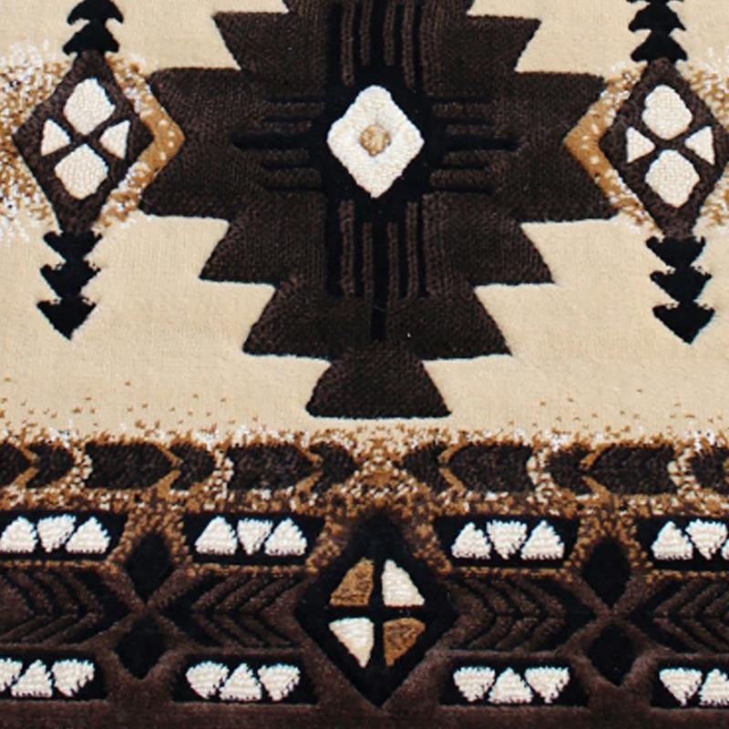 Mohave Collection Traditional Southwestern Style Area Rug, Brown, 2' X 7'