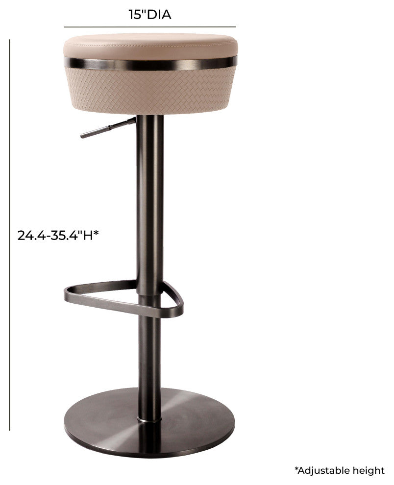 Astro Cafe au Lait Woven Vegan Leather Adjustable Stool