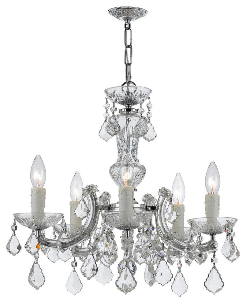 Maria Theresa 5-Light Mini Chandelier, Polished Chrome Finish