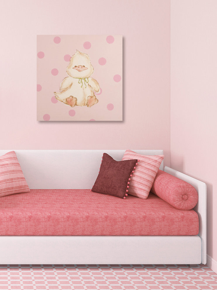 "Snuggly Duck" by Reesa Qualia Painting Print Wrapped Canvas, 24x24