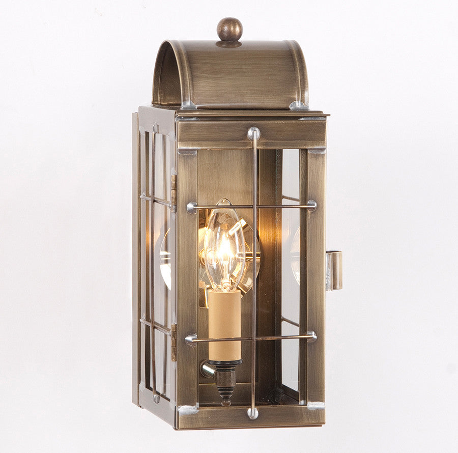 Cape Cod Wall Lantern, Antiqued Solid Brass