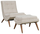 Modern Sand Ramp Upholstered Fabric Lounge Chair Set