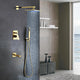 Florence Gold Plated Wall Mount LED Rainfall Shower Set, 8"