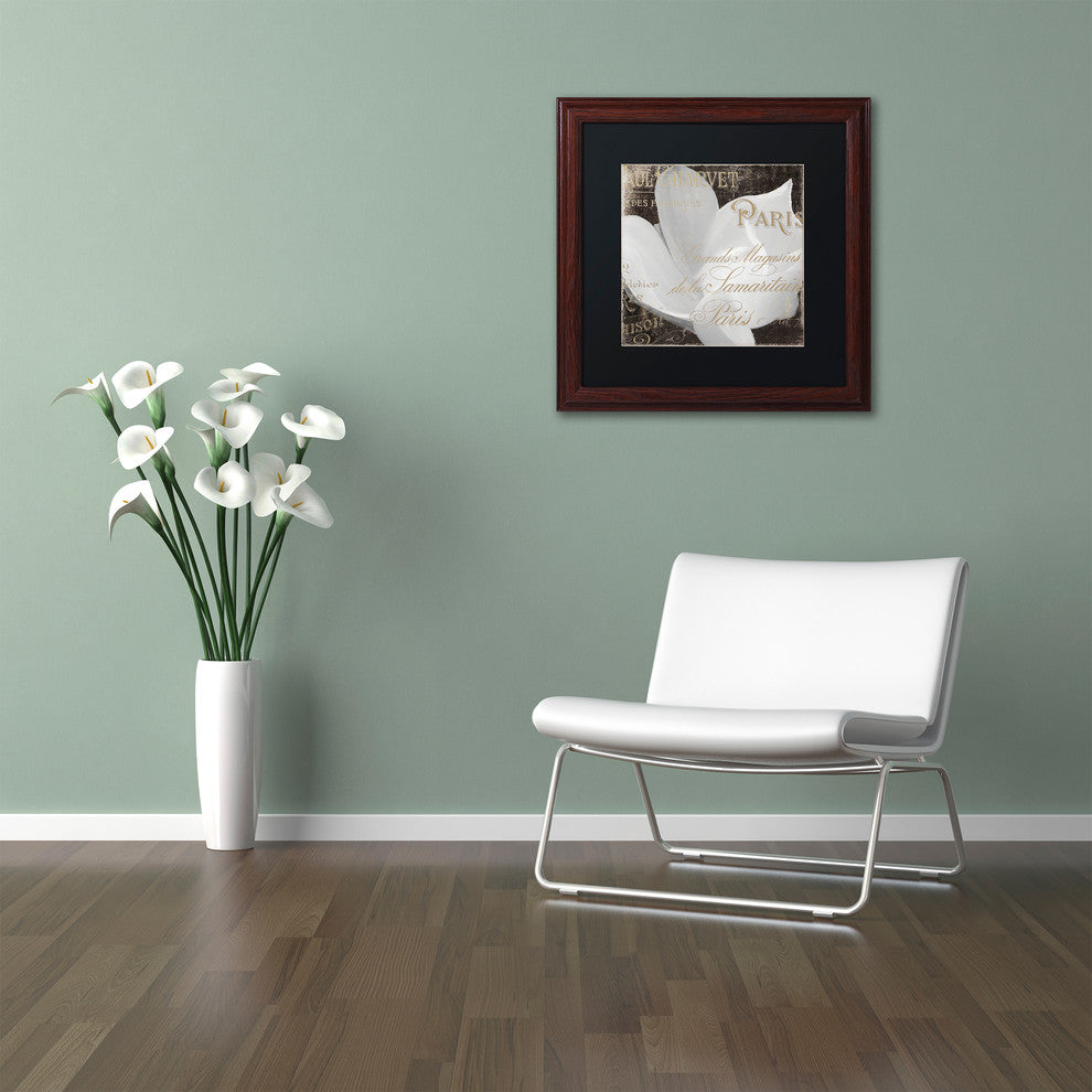Color Bakery 'Fleurs Blanc II' Art, Wood Frame, Black Matte, 16"x16"