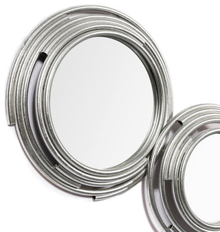 "Descending Reflection" Circle Array Mirrors in Metal Foiled Frame